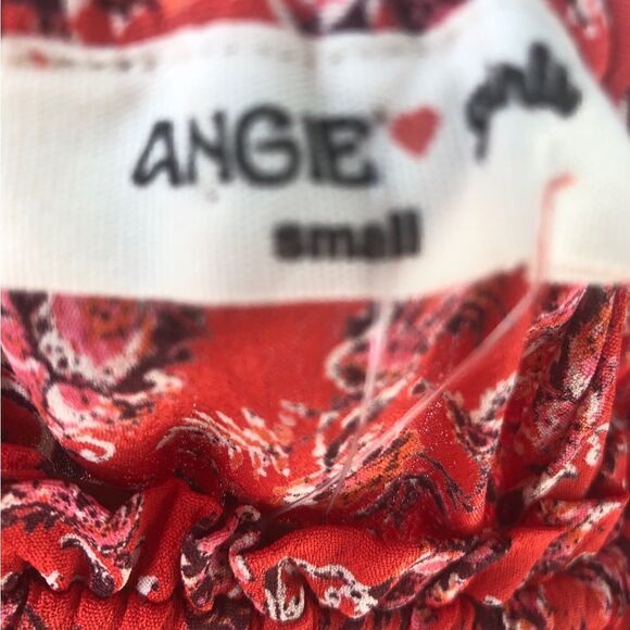 NWT Angie Girls Red Summer Romper Jumpsuit Elastic Neck Waist Wide Long Sleeves - Picture 8 of 8